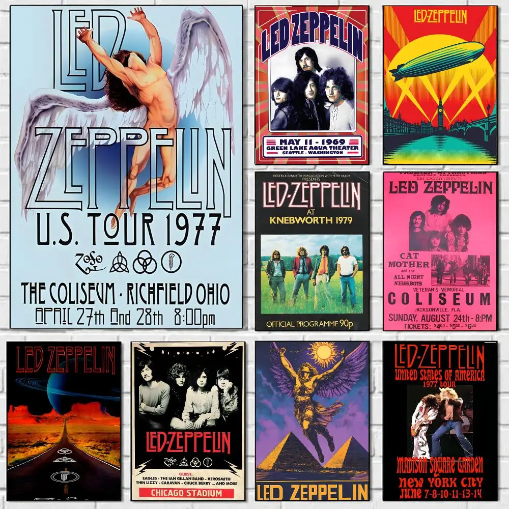 Band L-Led Z-Zeppelin Poster Prints Wall Art Pictures For Modern Bedroom Game Room Home Aesthetic Room Deco