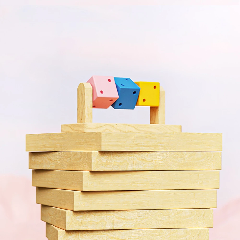 1PC Hamster Chew Toy Wood Platform Grinding Teeth Toys Exercise Intelligence Training Colorful Wooden Block for Small Animals view 2