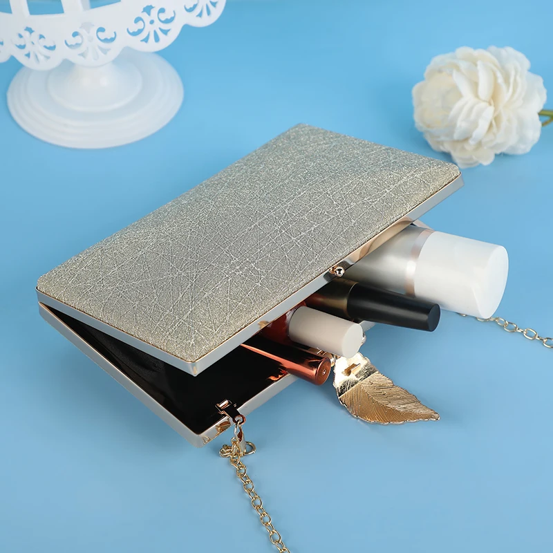 Luxury wedding party clutches purse Ladies Metal Leaf Lock Gold Party Bridal Bag Wedding Clutch Purse For Chains Shoulder Women