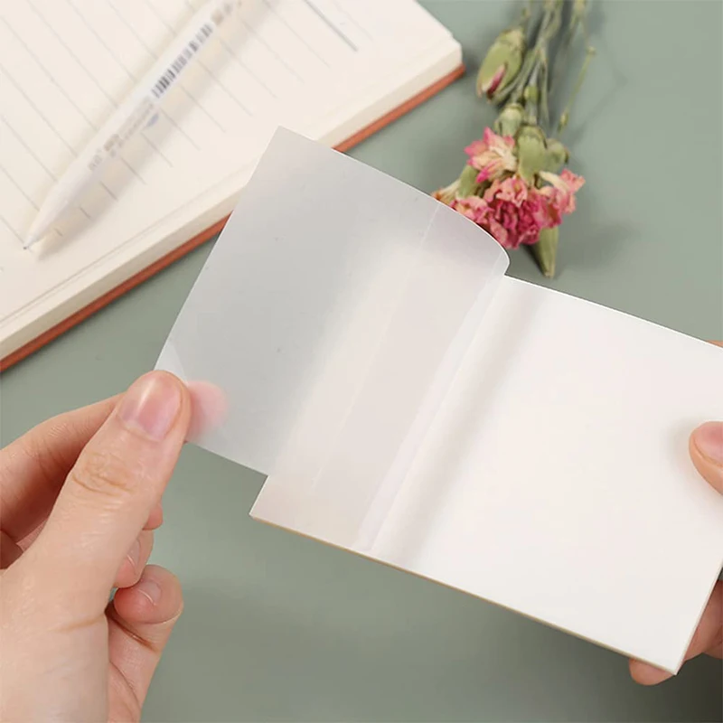 

Simple Transparent Sticky Notes Self Adhesive Memo Pad Markers Stickers For Records school supplies Office stationary Note Paper