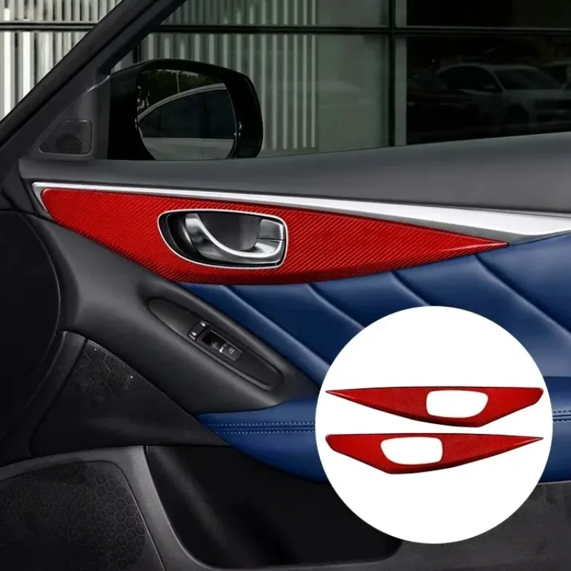 

For Infiniti Q50 Q50L Real Dry Carbon Fiber Inner Door Panel cover Interior Accessories Protection Decoration Modification