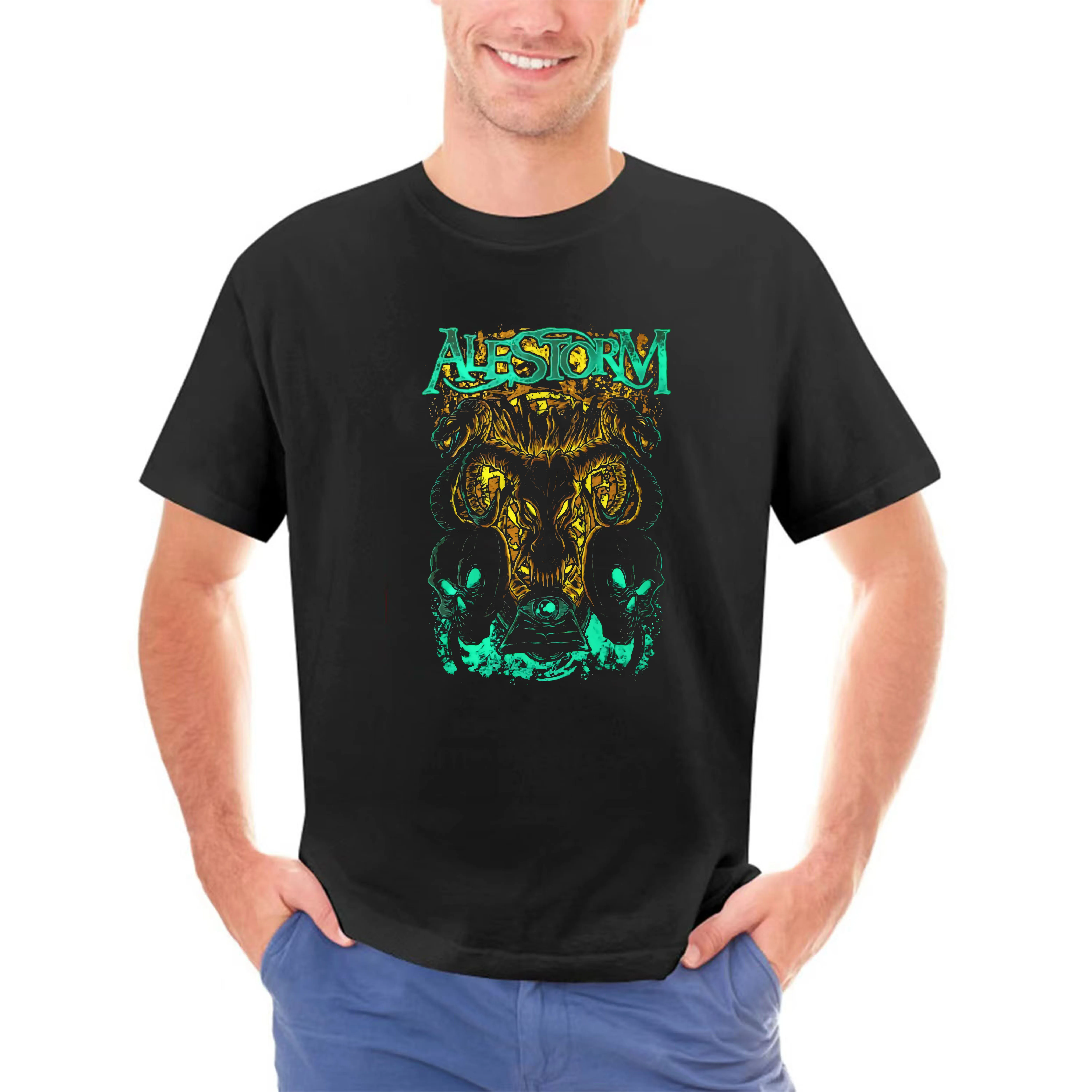 Men Fashion Tshirt Serpent Skulls     Alestorm T-Shirt  Summber Black Tope Tee For Men Printed T Shir