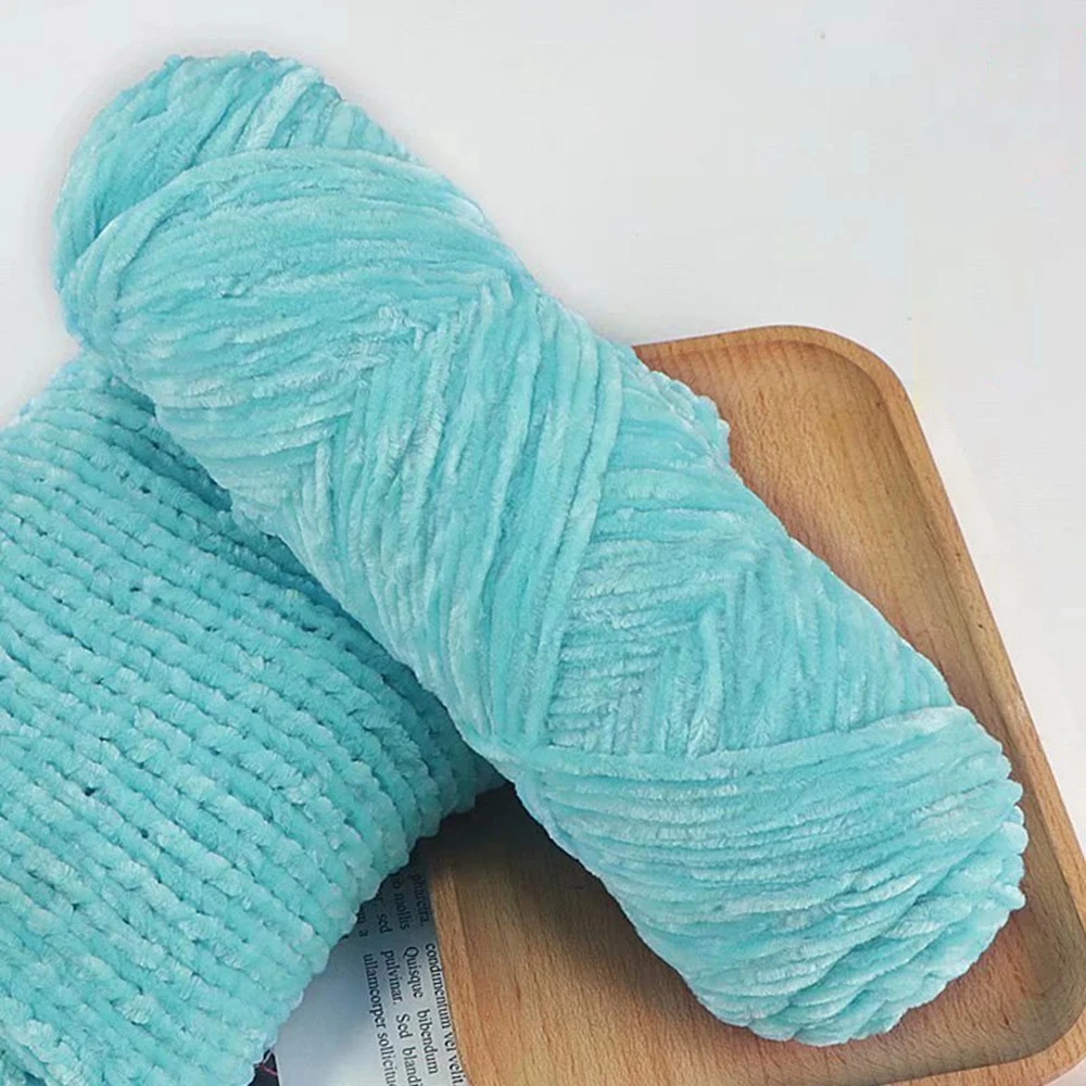 95g Chenille zacht fluwelen garen gemengd breiwol gehaakte handgemaakte sjaal jas babydeken en muts
