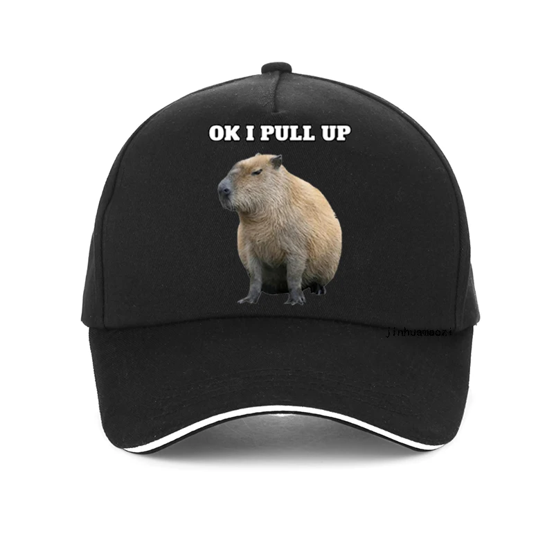 

OK I Pull Up Capybara Cartoon Summer Golf Baseball Cap Adjustable Snapback Unisex Men Women Casual Hat
