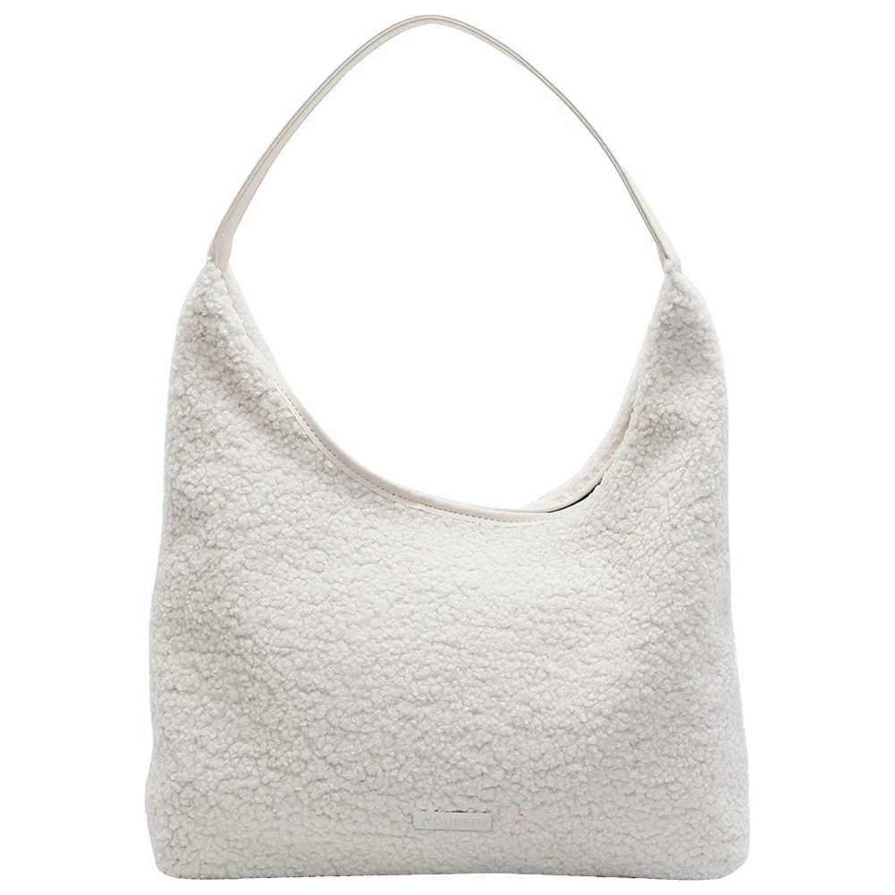 Borsa a tracolla in peluche da donna Borsa tote soffice e carina Borsa con manico superiore in morbida peluche di grande capacità Borsa da donna in pelliccia sintetica per l'autunno inverno