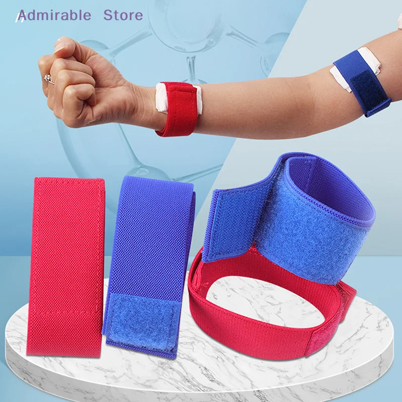 w2Pcs Outdoor Elastic Flexible Venous Hemostatic Buckle Strap  Hemodialysis Tourniquet  Plus Bandage Nursing Band