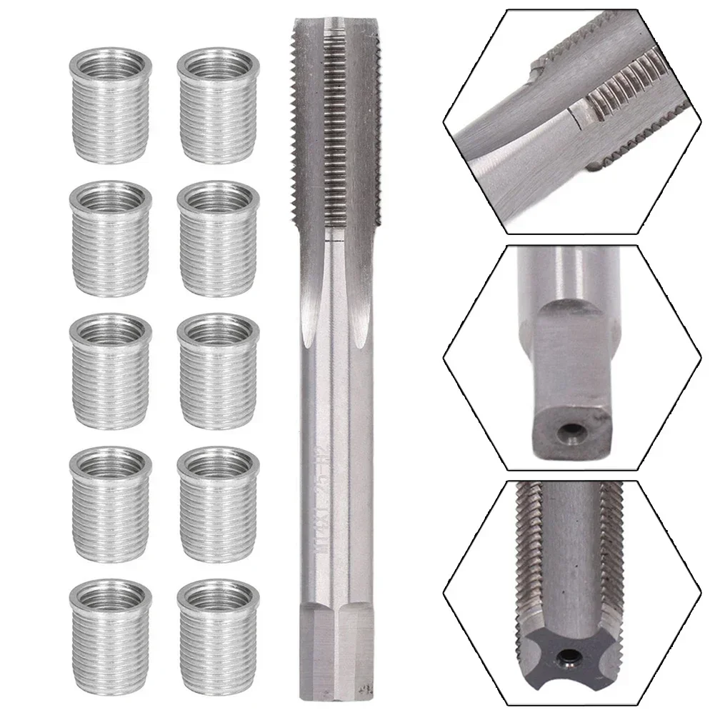 10 PCS Thread Hole Repair Tools Metal M10 X 1.0 Die Nuts & M12X1.0 Tap Set For Restoring Damaged Threads Repair Tools Drill Bit