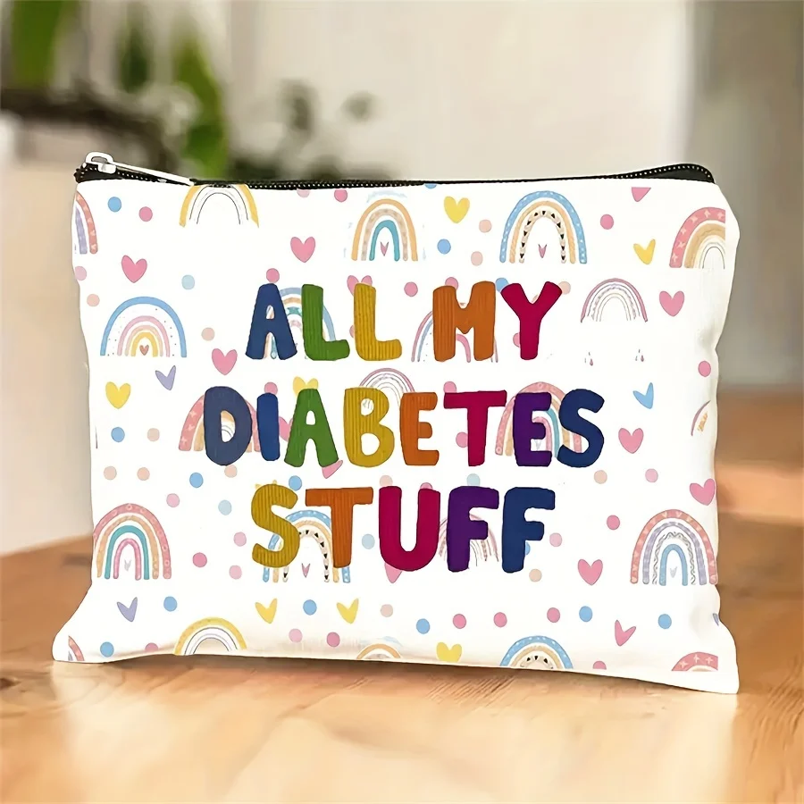 Of Trendy Polyester Travel Makeup Pouch - Features A Zipper Closure Chic Design Ideal Present For Diabetic Grandparents Paren