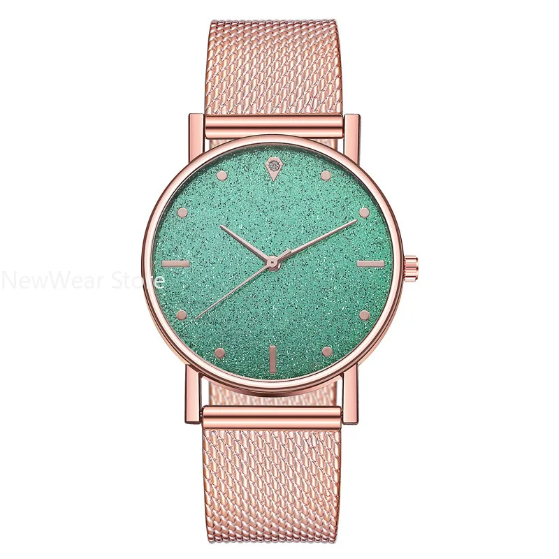 Reloj de pulsera de cuarzo para mujer, cronógrafo de malla de silicona con cielo estrellado, color negro, sencillo, a la moda, envío directo