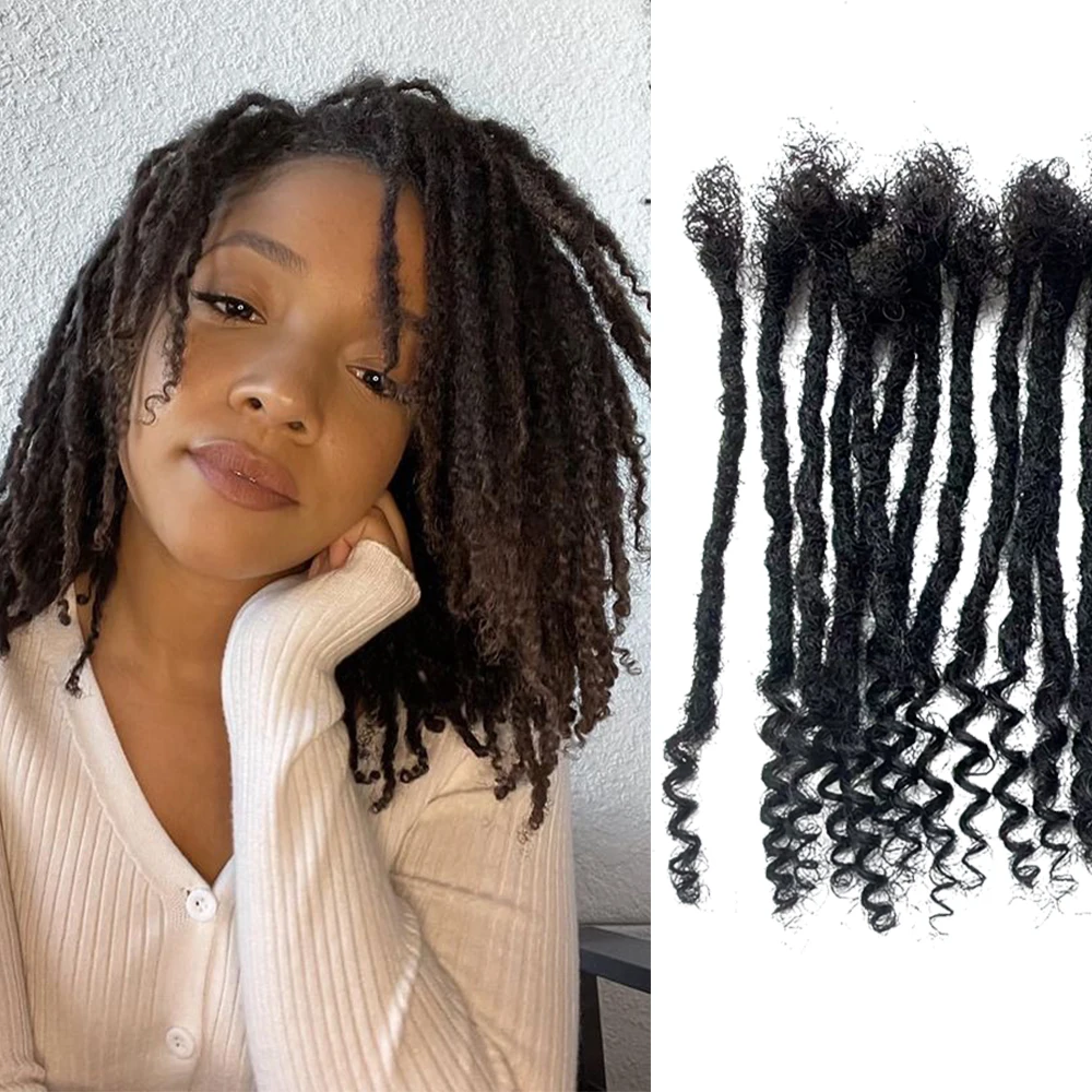 

Текстурированные локи с кудрявыми концами, супер-натуральные удлинители для дредов, набор из 60 прядей