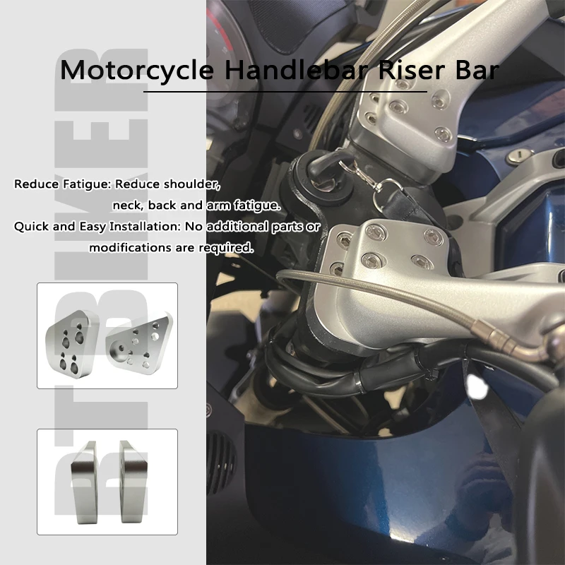 Motorcycle Silver Handlebar Riser Mount Clamp Kit Fit For BMW R1100R R1200RT R1100RT R1150R R1200 RT R 1100R R1150 R R 1200RT