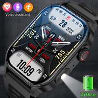 LIGE Outdoor Smart Watch Men Bluetooth Call Fitness Tracker Heart Rate Monitoring Flashlight Smartwatch 2024 For HUAWEI XIAOMI