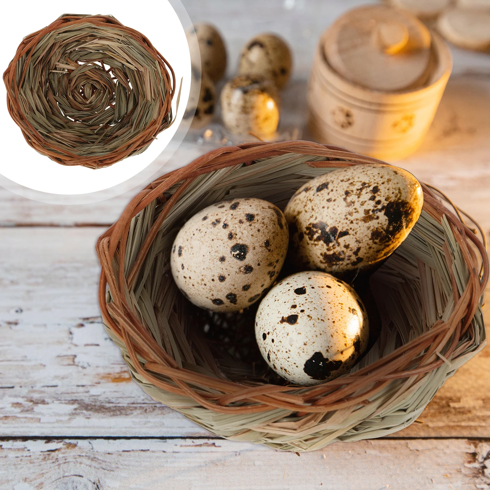 

1pc Bird Decor Handmade Woven Garden Birds Breeding Nest For Yard Cage Lawn Outdoor Straw Nest Birds Supplies Pet