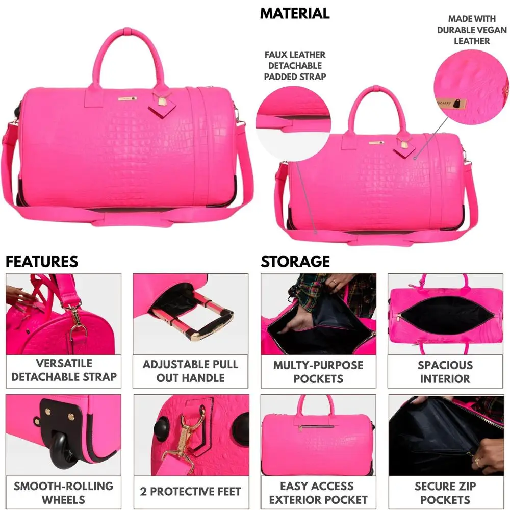 حقيبة دفل كبيرة مع عجلات للسفر، وصالة الألعاب الرياضية، والرياضة، والاستخدام اليومي، وإجازة عطلة نهاية الأسبوع، وأمتعة حمل لجميع الأغراض #1