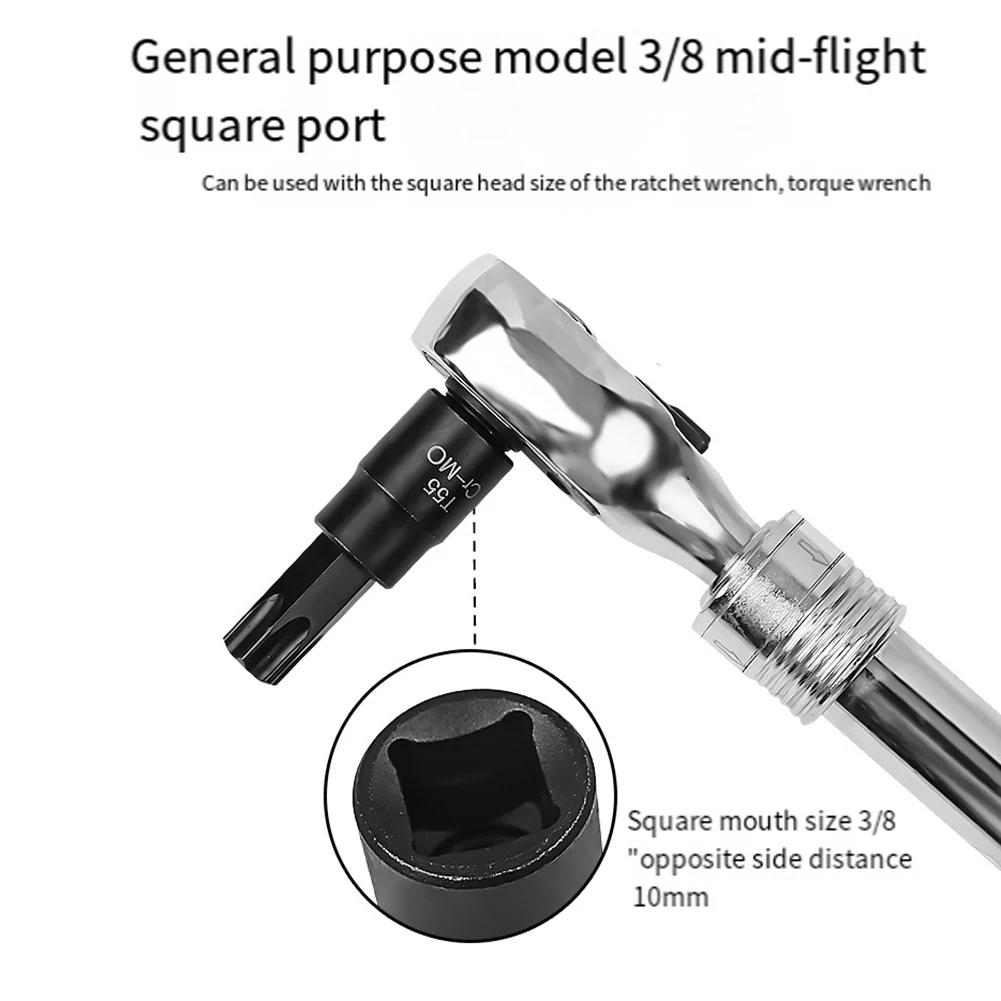 ABXF-10 шт. Набор головок для бит Torx с шестигранной спиннинговой звездой, T20-T60 с улучшенным хранилищем из стали премиум-класса Cr-Mo 3/8 дюйма
