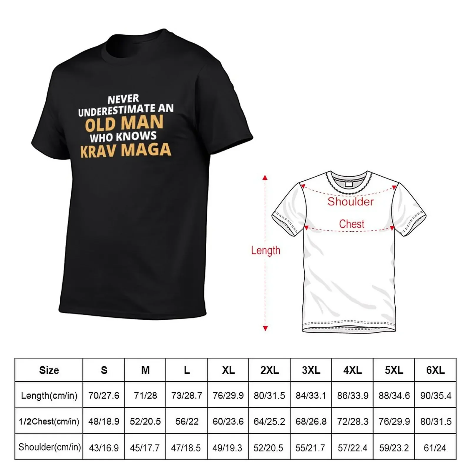 Never Underestimate An Old Man Who Knows Krav Maga T-Shirt vintage clothes korean fashion mens graphic t-shirts big and tall