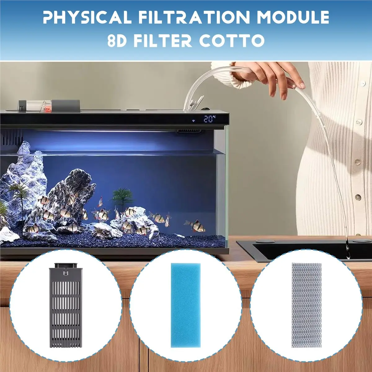 For Smart Aquarium Filter Replacement Physical Filtration Filter & Cotton Parts