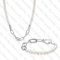 NEW 925 Sterling Silver pretty ME Freshwater Cultured Pearl Necklace Fit Women Bracelet Elegant Fashion Jewelry Gift