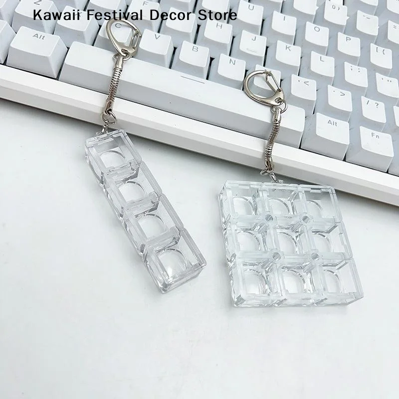 Decompression 4/9 Keys Keyboard Fidget Toy Mechanical Keychain Stress Reliever ﻿Game Button Pinch Tester Office Desk Accessory