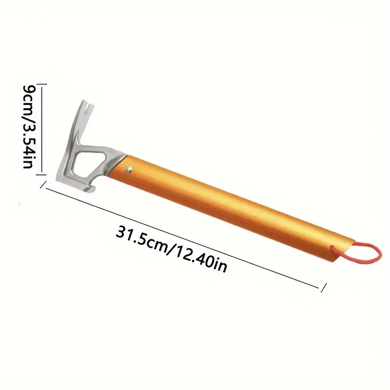 Stainless Steel Camping Hammer With Aluminum Handle - Durable Tent Stake Mallet For Outdoor Adventures