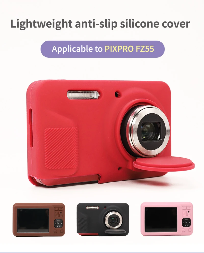 Silicone Camera Case for Kodak Pixpro FZ55 Durable Washable Soft Camera Cover Shockproof Lens Protector Cover