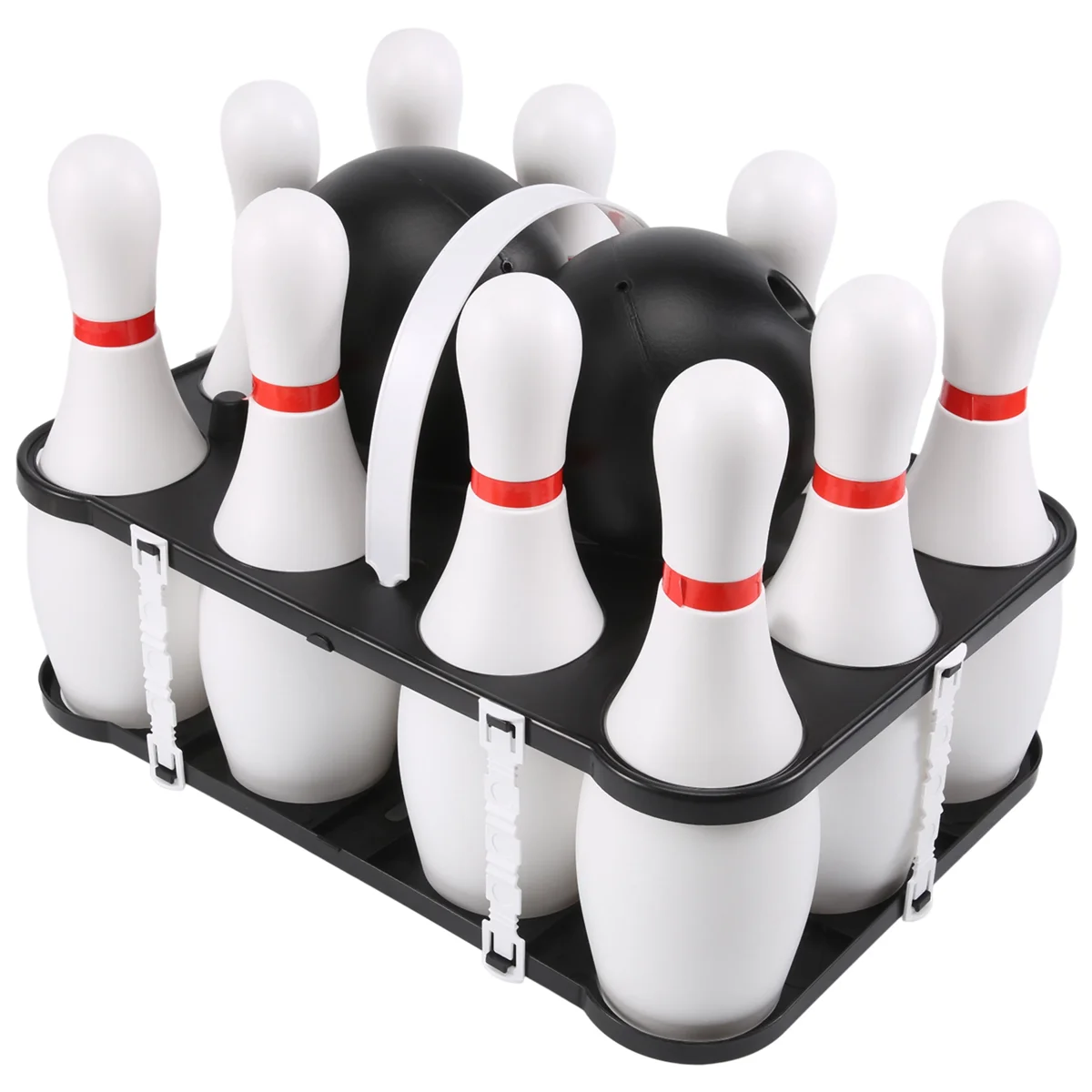 

B72A 1 Set Bowling Set for Kids & Adults 2 Ball with 10 Pins for Family Kids and Adults Backyard Skittles