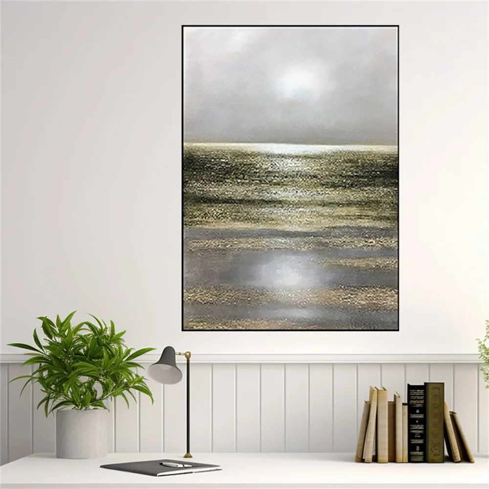 

100% Hand Painted Abstract Oil Painting River Paintings On Canvas Landscape Modern Decoration Home Decoration Paintings Art