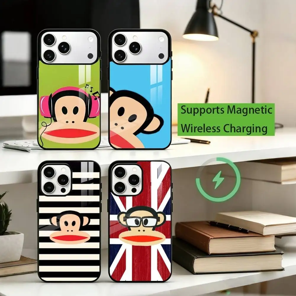 

C-Cute cartoon P-Paul Frank Julius Phone Case For iPhone17,16,15,14,13,12,11 Plus,Pro Compatible with magnetic wireless charging