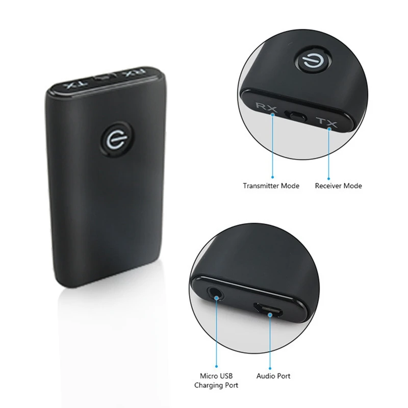 Bluetooth 5.0 Transmitter And Receiver, 3.5Mm Wireless Hifi Music Audio Adapter, For TV/PC/Home Stereo/Car/Speakers