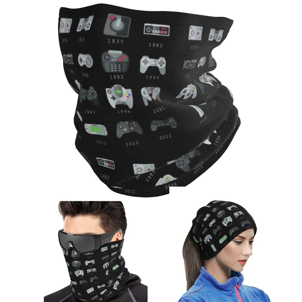 Geek Gaming Controllers Bandana Neck Cover Printed Magic Scarf Riding Cycling Scarf For Men Women Adult All Season
