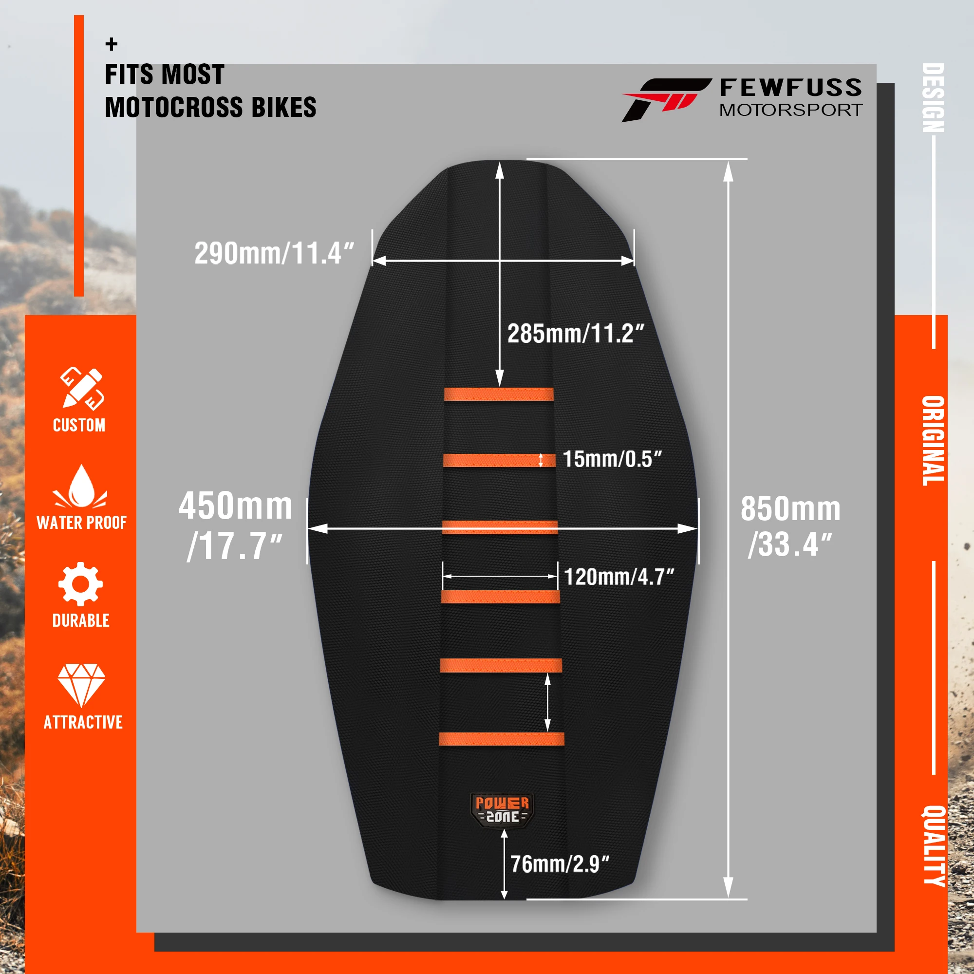 FEWFUSS Motorrad Sitz Abdeckung Kissen Haut Aalen Sich in Wasserdicht Set Schutz Antislip verärgert gelten für KTM SXF KXF CRF