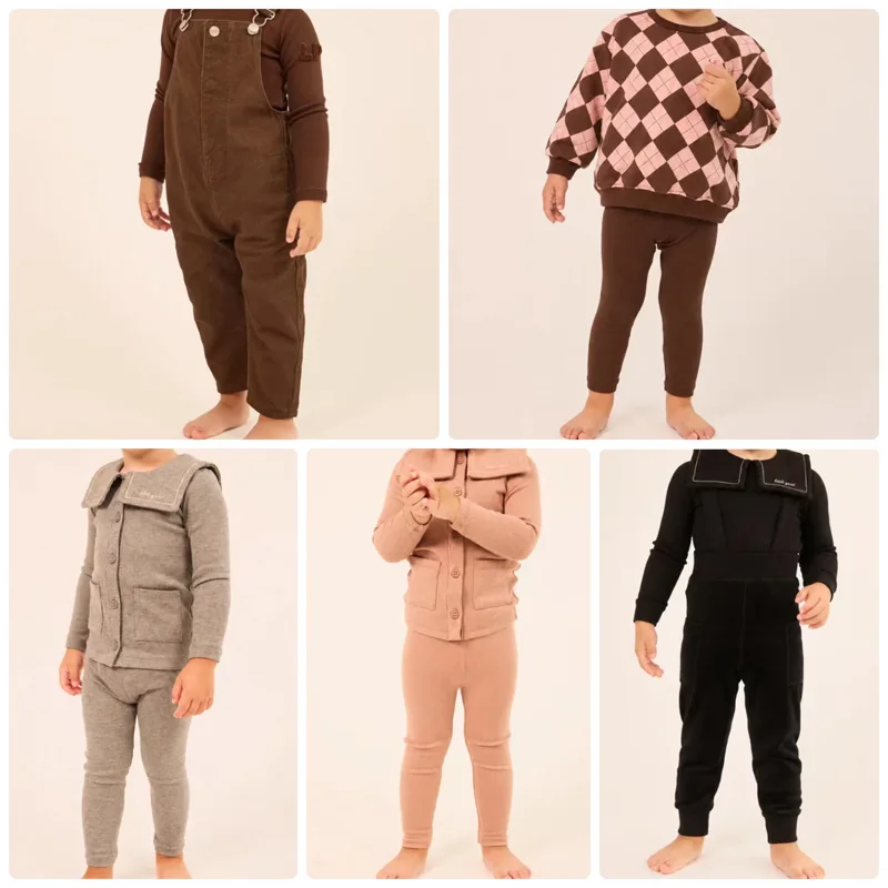 PRE-SALE(ship in Nov.) 2026 LP Autumn Girls Dress Kids Shirts and Pants Sets Boys Turtleneck Sweatshirts Set Baby Boys Overalls