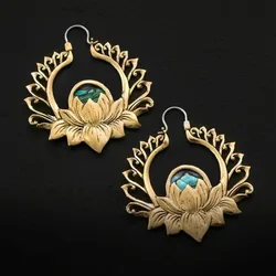 Delicate Charm Flower Geometry Green Stone Earrings for Women Gold Silver Color Party Dangle Earrings Jewelry
