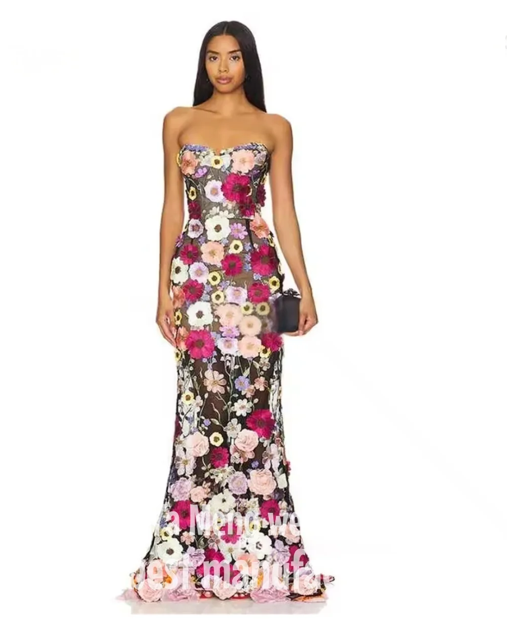 

ZHUISHU кружевное вечернее платье с цветочной вышивкой без рукавов, свадебное платье русалки длиной до пола, на шнуровке сзади по индивидуальному заказу