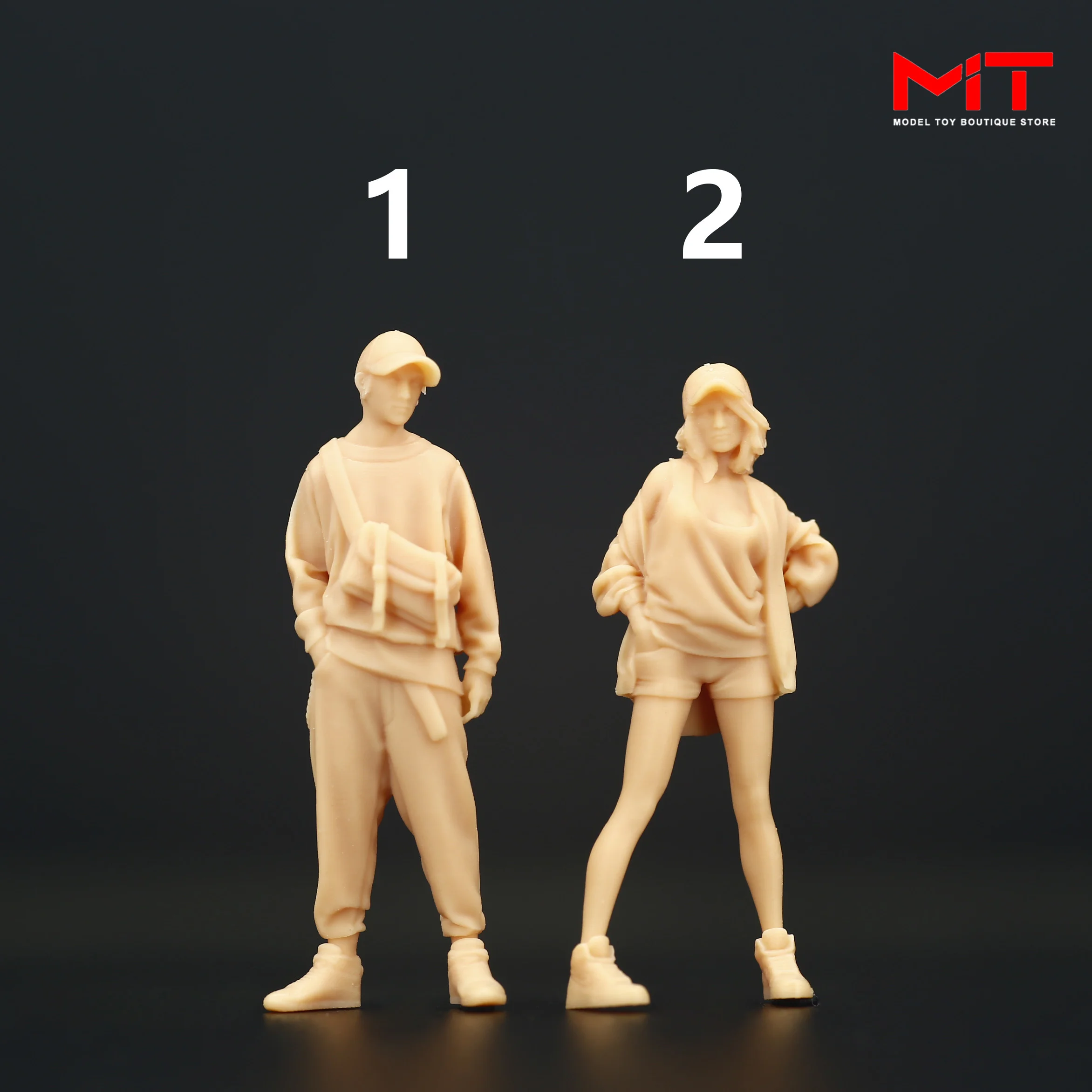 3D Print Diorama 1/87 1/64 1/43 A307 Trendy Couple Boy Girl Figures Miniatures Sand Table Scene Props Model For Cars Toys Decora