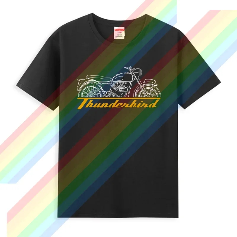 

2024 New Men T Shirt Casual T-shirt Triumphs 6T Thunderbird 1949-1966 T-Shirt Graphic Summer Short Sleeves 100% Cotton S-3XL