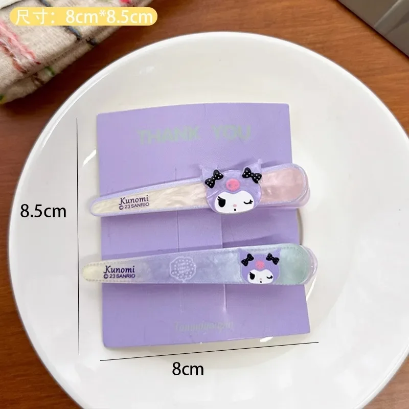 Sanrio Cartoon Headwear Hair Clip Sweet Girls HelloKitty Duckbill Bangs Hair Accessories Cute Children Kuromi Polka Dots Clip