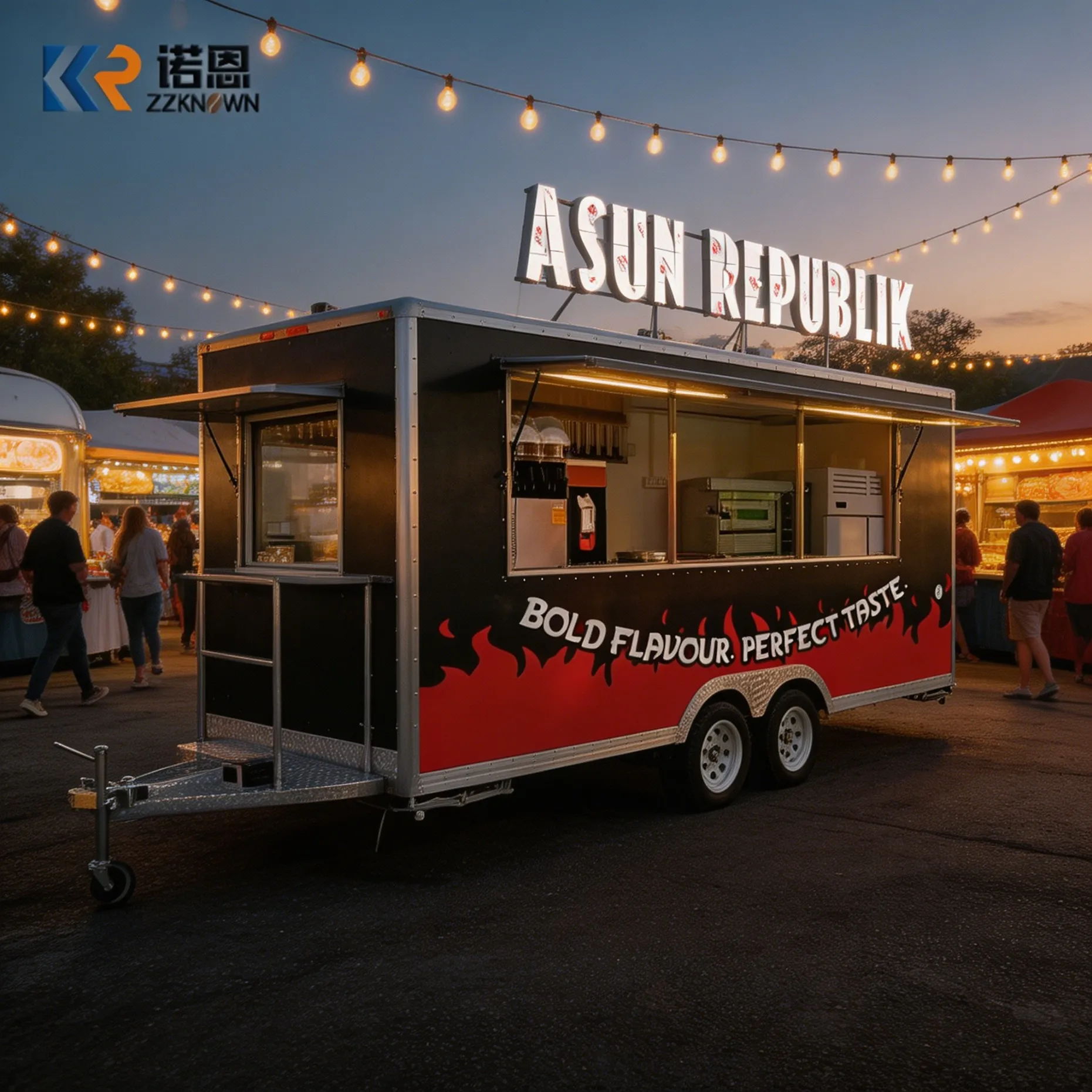 

Compact Commercial Food Trailer Stainless Steel Kitchen for Food Catering Events Mobile Kitchen Trailer