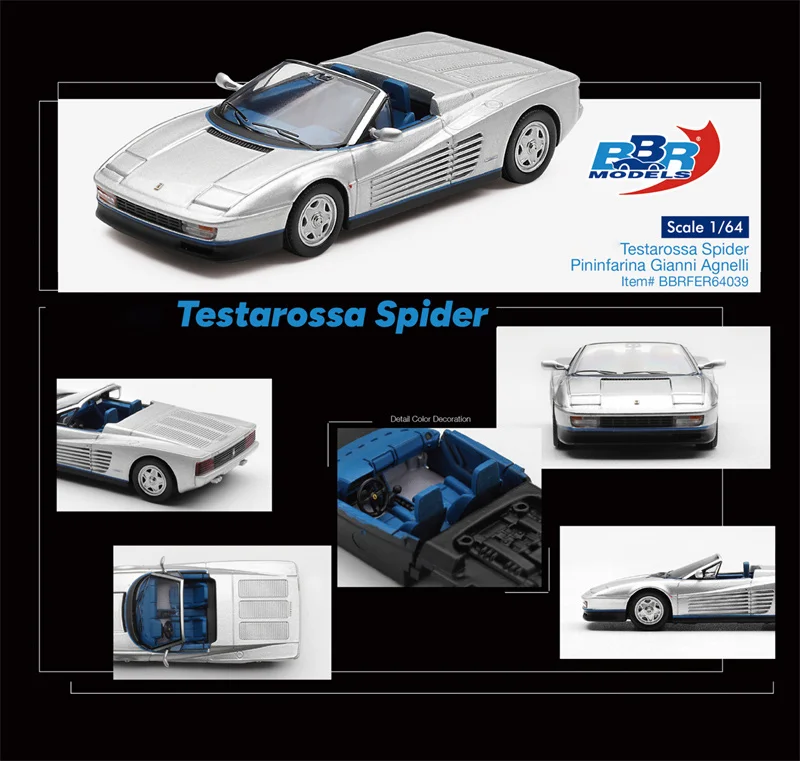 

Предзаказ: Коллекционная модель автомобиля BBR 1:64 Testarossa / 296 / 599XX EVO, литая под давлением, миниатюрный подарок