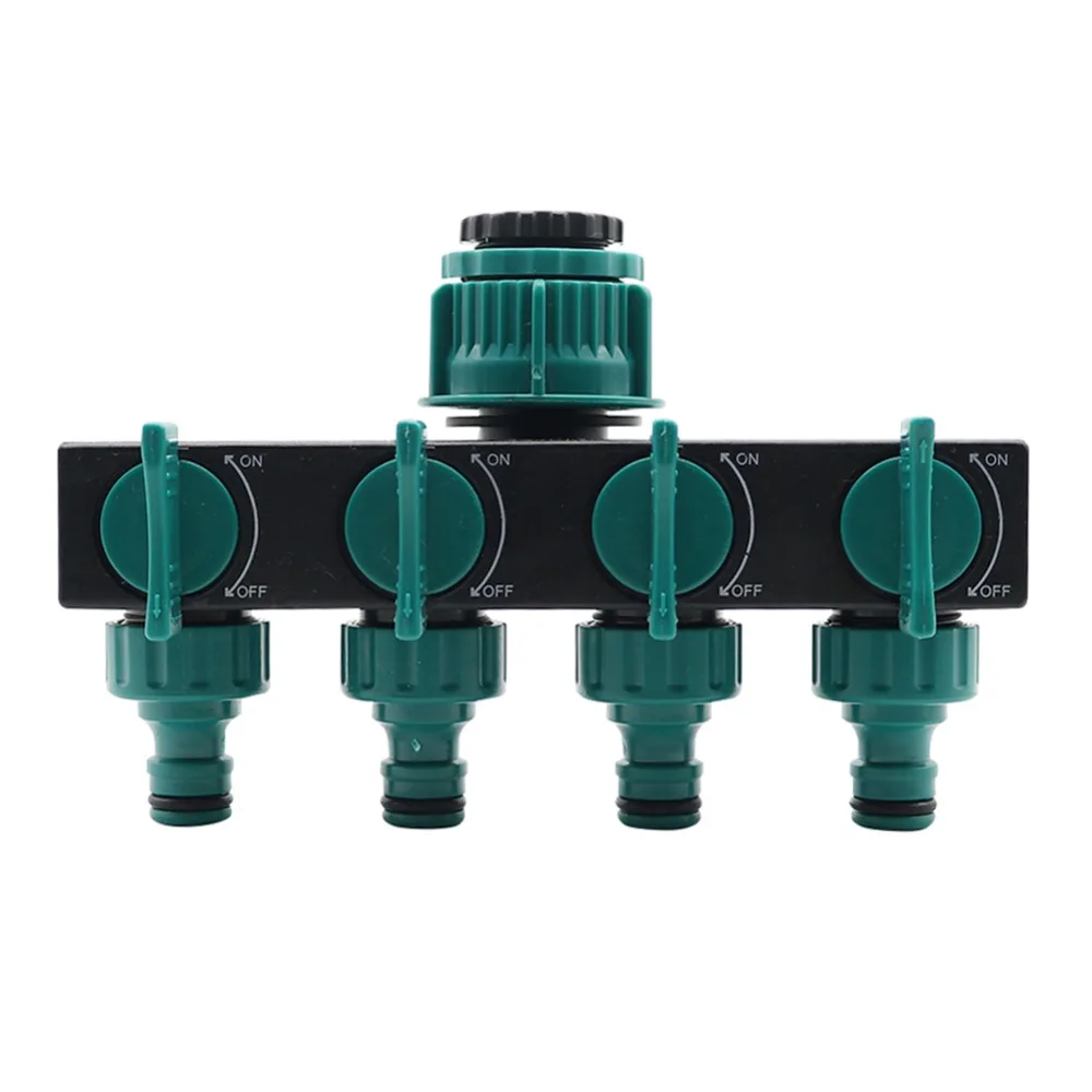 

4-Way Water Splitters 1" to 3/4" to 1/2" Thread European Standard Thread Garden Irrigation Watering Connector Fittings Valve