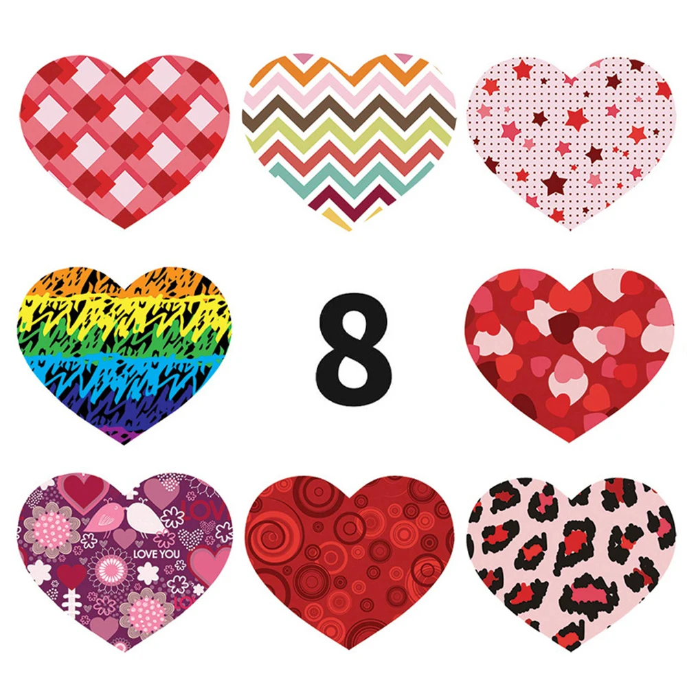 50-500pcs Scrapbooking Gift Packaging Seal Heart Shaped Label Sticker Birthday Party Wedding Supply Stationery Sticker 1inch