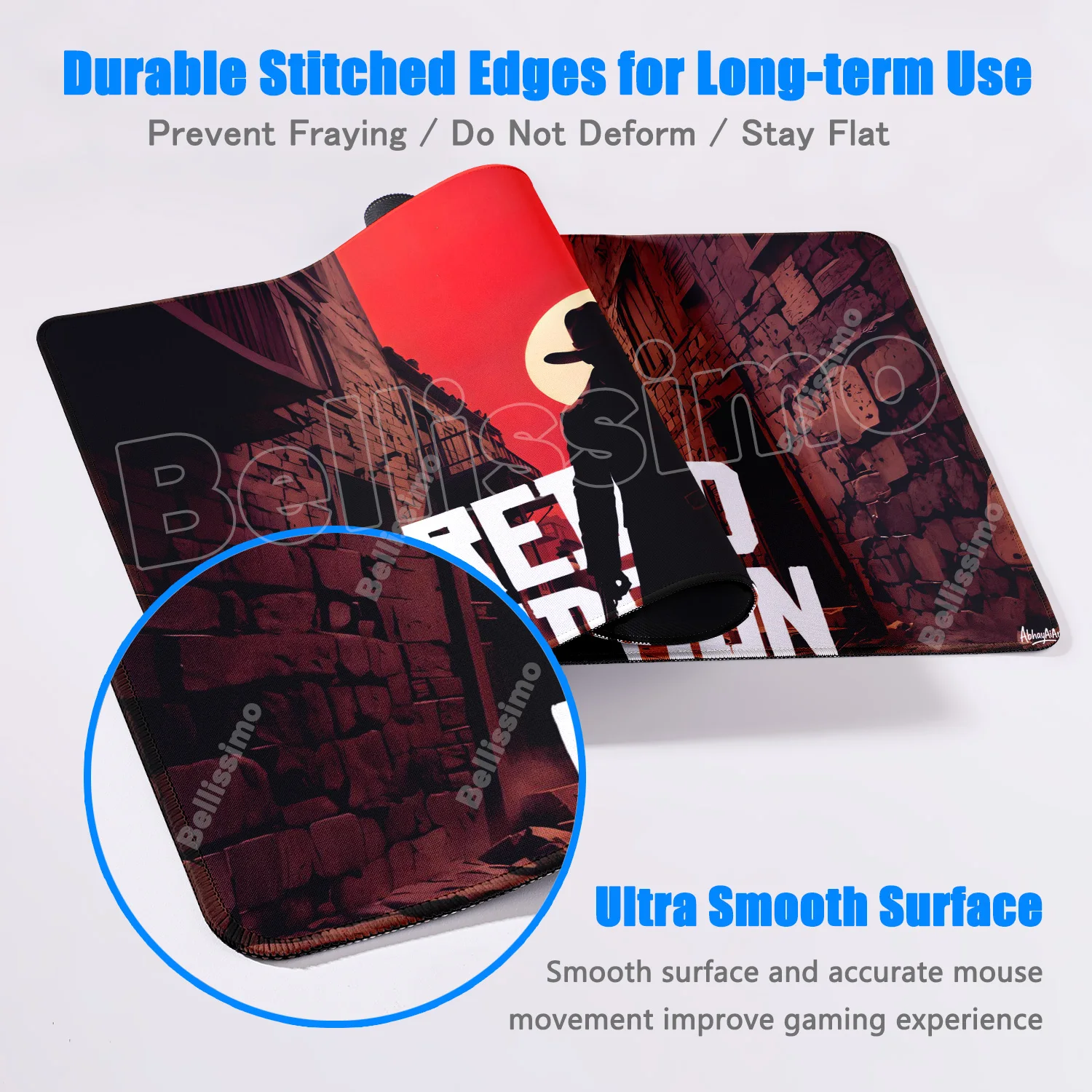 Game Red Dead Redemption 2 Mouse Pad Large Desk Mat Keyboard Office Rubber Game PC Non-slip Anti-fray Home Custom Best Mousemats