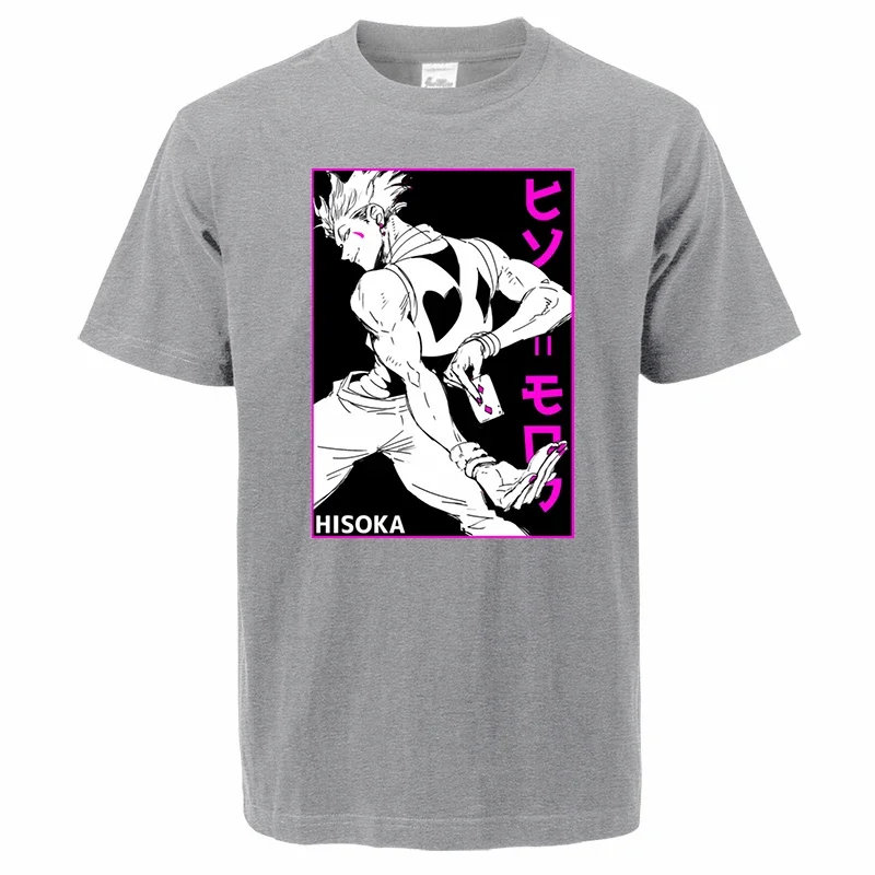 Summer 2024 Men Simple Japan Anime HUNTER×HUNTER Hisoka T-Shirt Killua Zoldyck Crew neck Tops Male Short Sleeve Tee T shirts