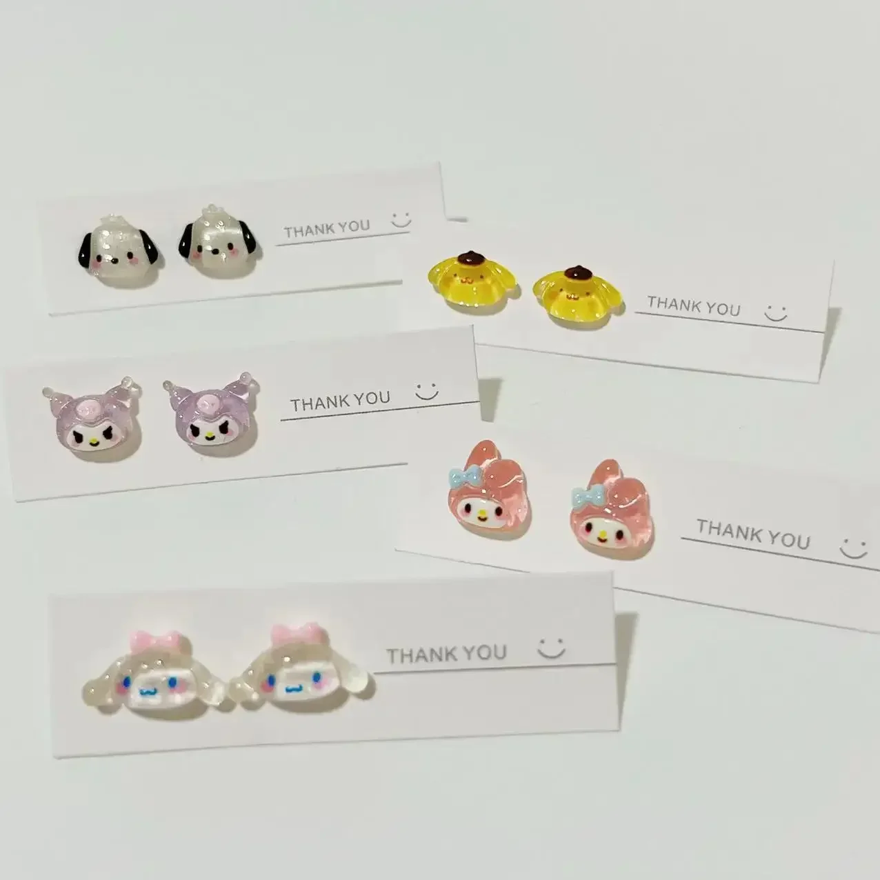 Hot Earrings Kawaii Silver Needle Ear Studs Hello Kittys Accessories Anime Cinnamorolls Kuromis Cute Cartoon Birthday Gift