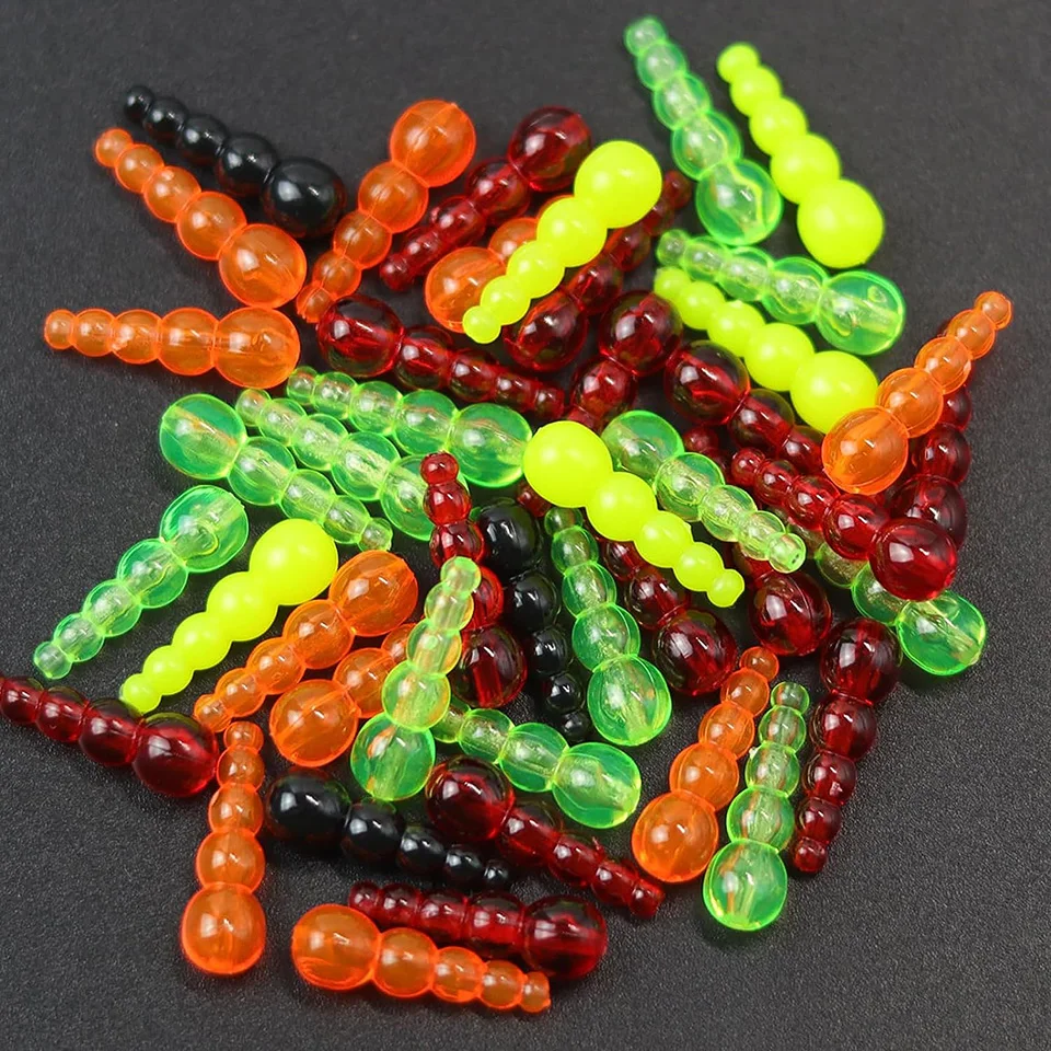 50pcs Fishing Spinner Making Kit Stacked Beads Freshwater for Spinnerbait Walleye Rig Inline Spinner Trout Bass Crappies Fishing