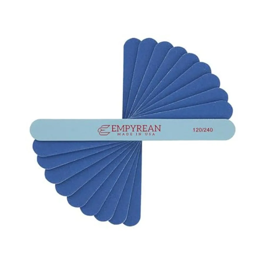 

Empyrean Premium Nail Files Made in USA Coarse 120/240 Fine Professional's Choice Disinfectable Washable Reusable Blue
