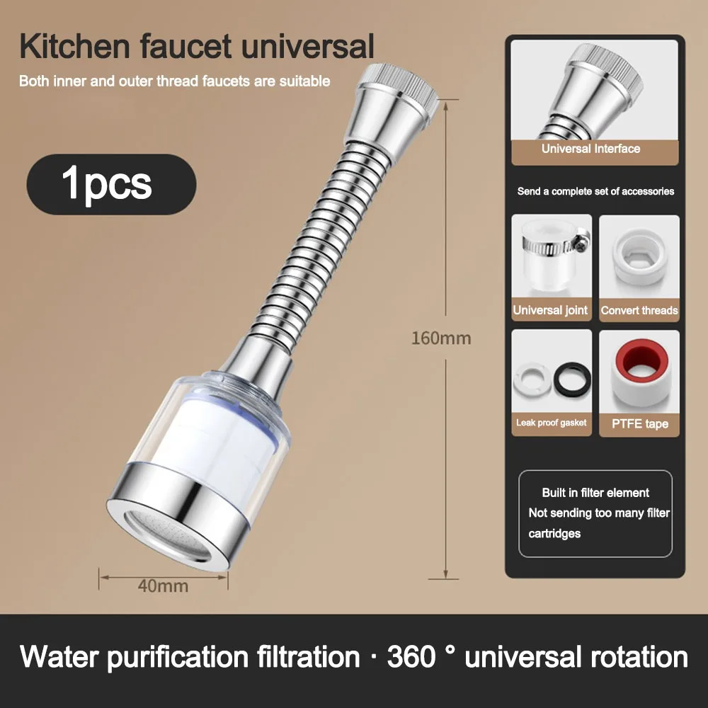 

316 Stainless Steel Kitchen Faucet Purifier 360° Rotation Leak-Proof Anti Splash Faucet Multi-Functional