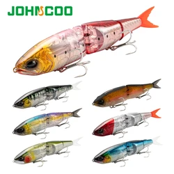 Johncoo Fishing Lures Hardbait 185mm 50.5g Swimbaits Flash Blade Body Floating Jointed Bass Pike Long Casting Lure for Seabass