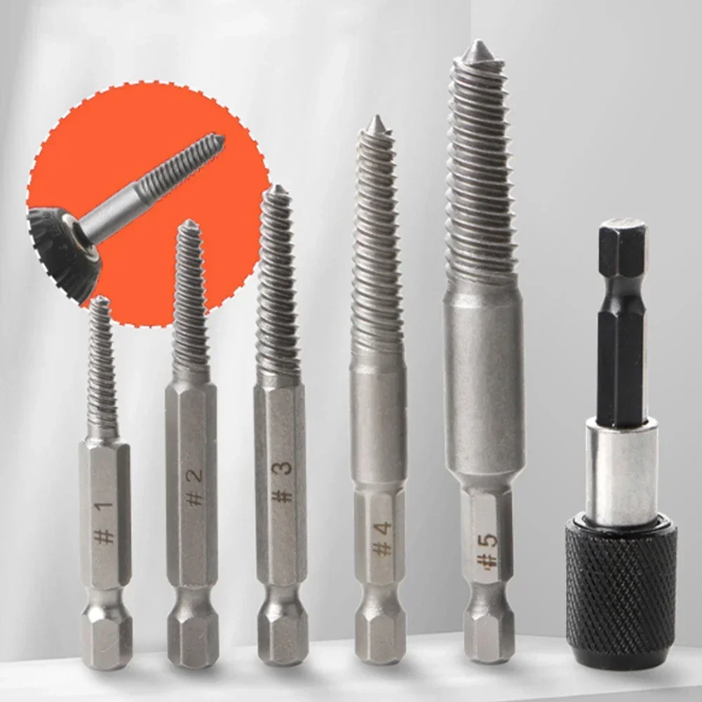 Broken Screw Remover Drill Bit Set Home Repair Workshop Use High-Temperature Quenching Wear Resistance 135° Point Angle