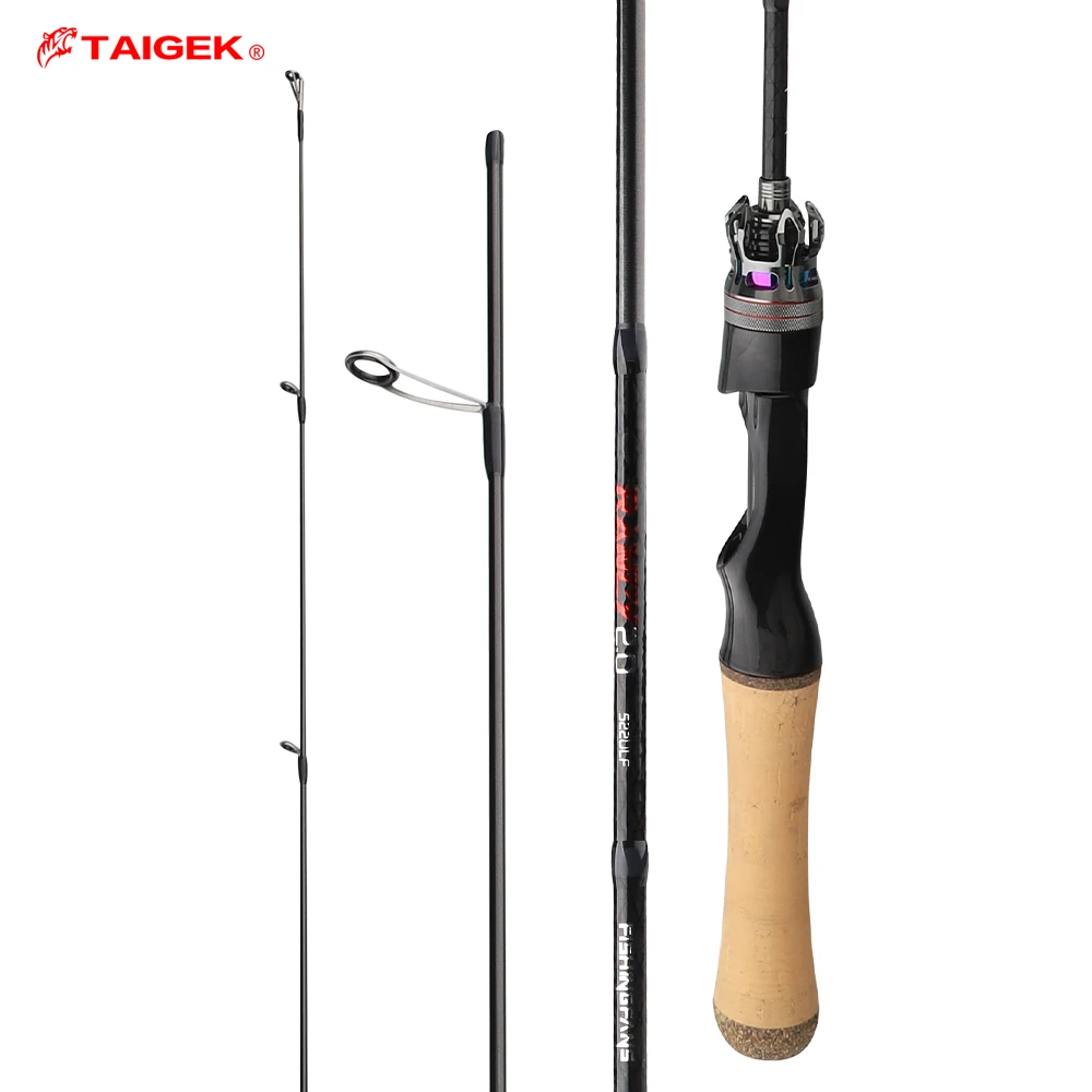 

TAIGEK 1.5m 1.68m 1.8m Ultra Light Fuji Guide Ring Fishing Rod Carbon Fiber Spinning Casting Fast Trout Fishing Rod